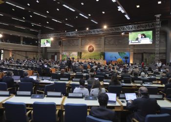 Sesión de clausura en Nairobi de la V Asamblea de Naciones Unidas para el Medio Ambiente (UNEA-5), principal organismo de toma de decisiones ambientales del mundo. | Daniel Irungu, EFE.