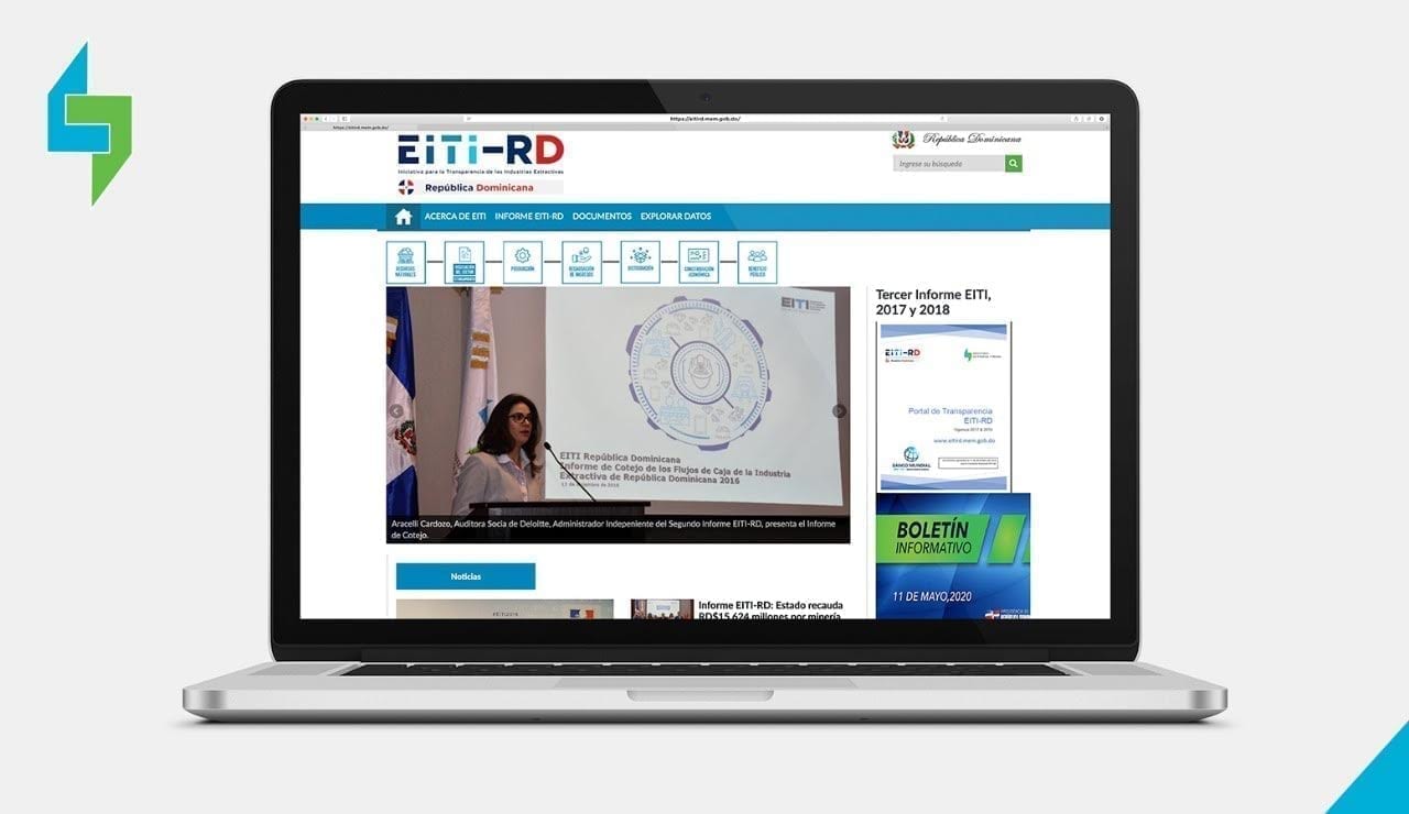 el portal de transparencia eiti rd proporciona información sobre los contratos, datos de producción, exportación e ingresos en formato abierto.