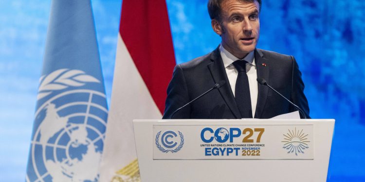 El presidente de Francia, Enmanuel Macron, durante la Cumbre del Clima, COP27. | Sipa, AP.