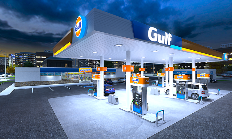 Estación de gasolina de Gulf Oil. | Fuente externa.