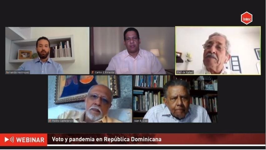 panelistas en el webinar del intec sobre voto y pandemia en república dominicana