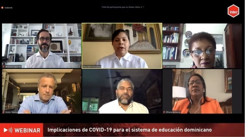 participantes del webinar sobre el covid 19 y el sistema de educación dominicano