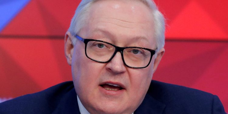 FILE PHOTO: Russian Deputy Foreign Minister Ryabkov speaks during a news conference in Moscow
