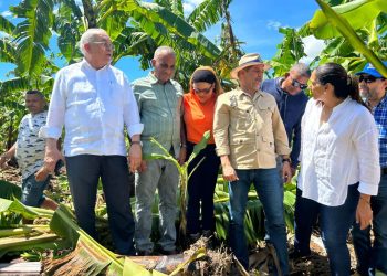Ministro de Agricultura, Limber Cruz, durante visita en Azua. - Fuente externa.