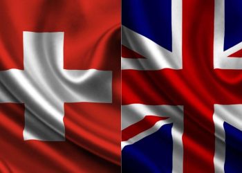 Banderas de Suiza y Reino Unido - Fuente externa.