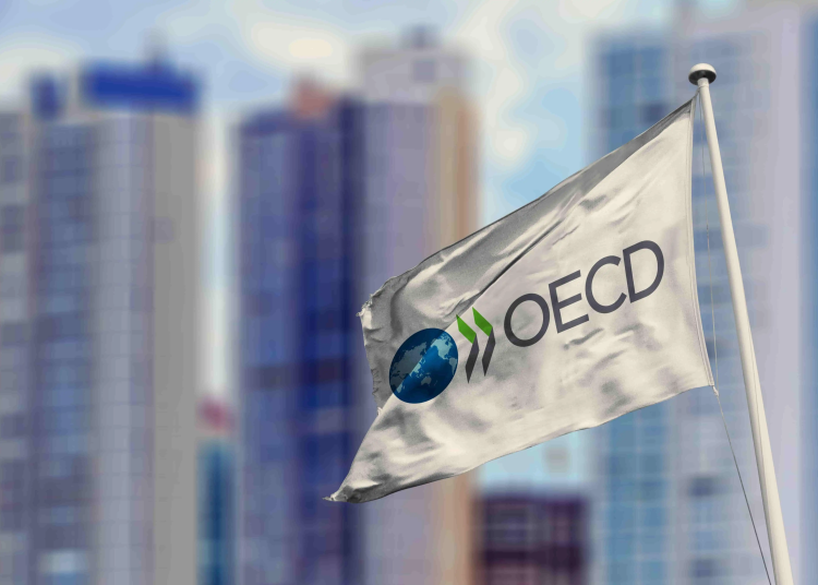 Bandera de la Organización para la Cooperación y el Desarrollo Económico (OCDE). - Fuente externa.